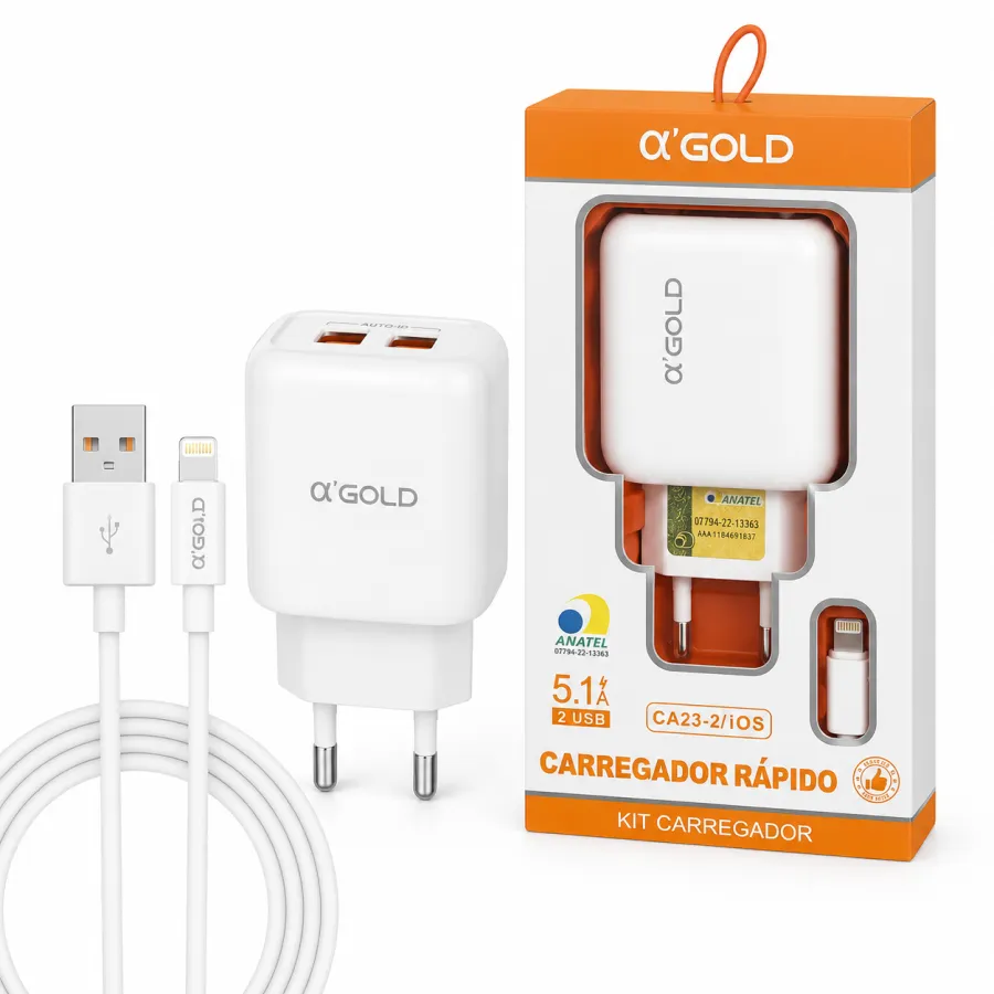 α GOLD 快速充电器套件 CA23-2/iOS，5.1A，适用于多种设备