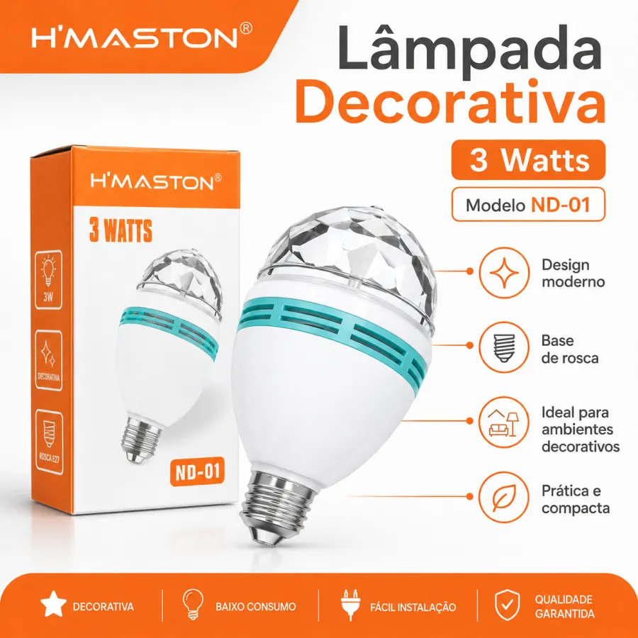 HMASTON 3瓦 LED灯泡 ND-01，节能环保，适用于家庭照明
