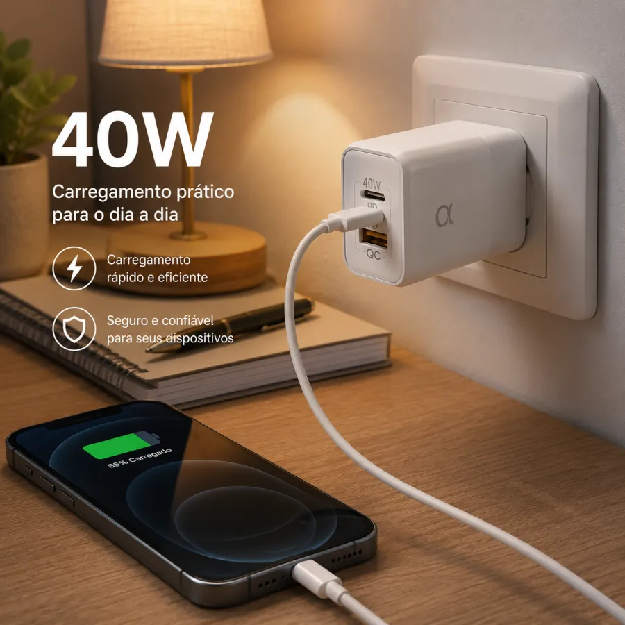 α品牌65W快充充电头，USB-A（QC）+ USB-C×2（PD），GaN技术