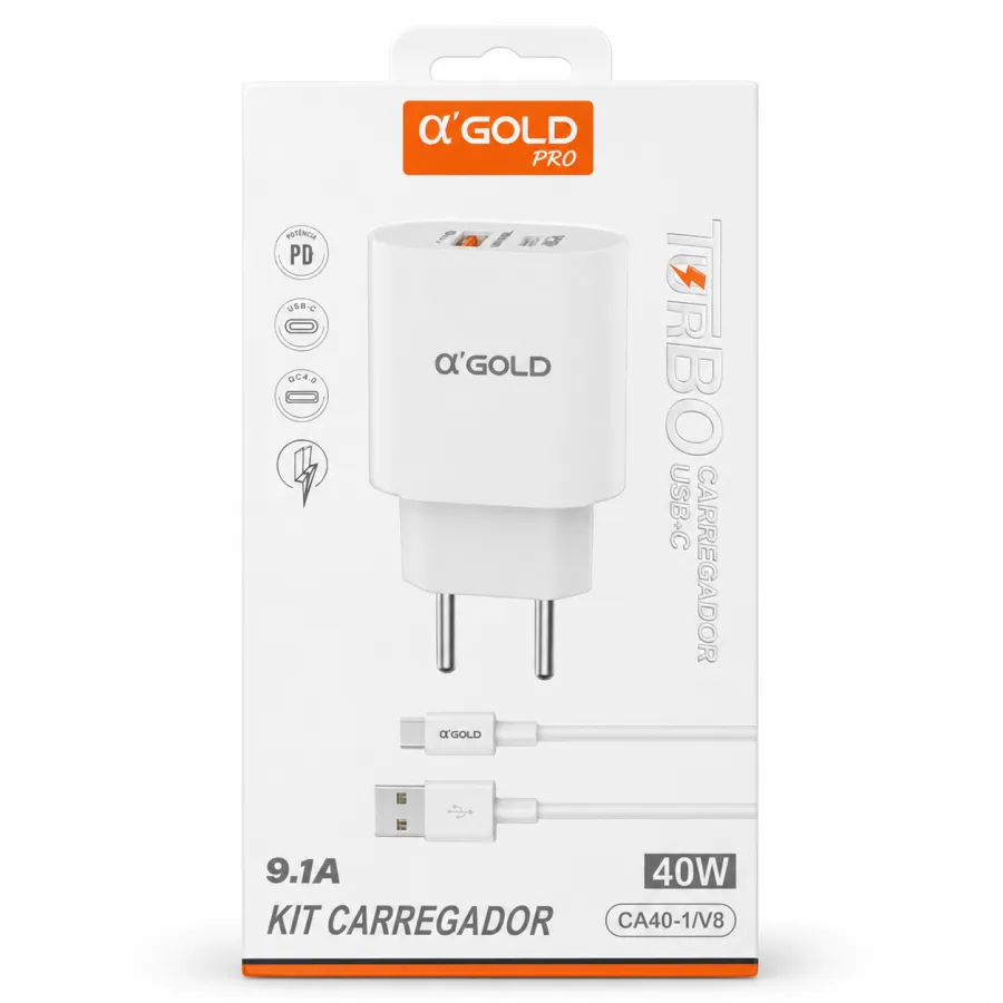 αGOLD充电头 40W 9.1A USB快充适配器