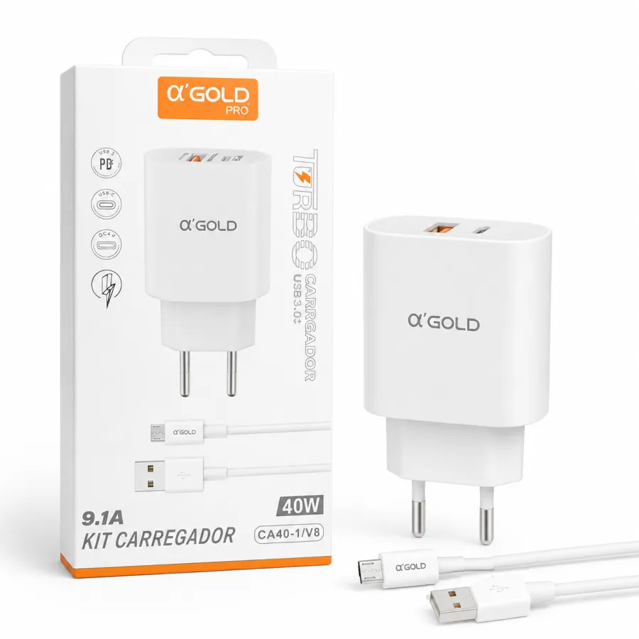 αGOLD充电头 40W 9.1A USB快充适配器