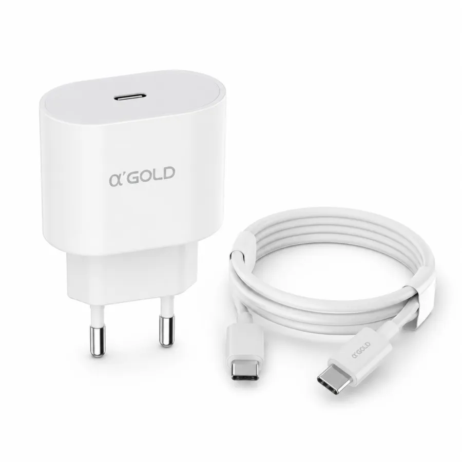αGOLD PRO 30W快充充电头，带Type-C数据线，适用于手机和平板