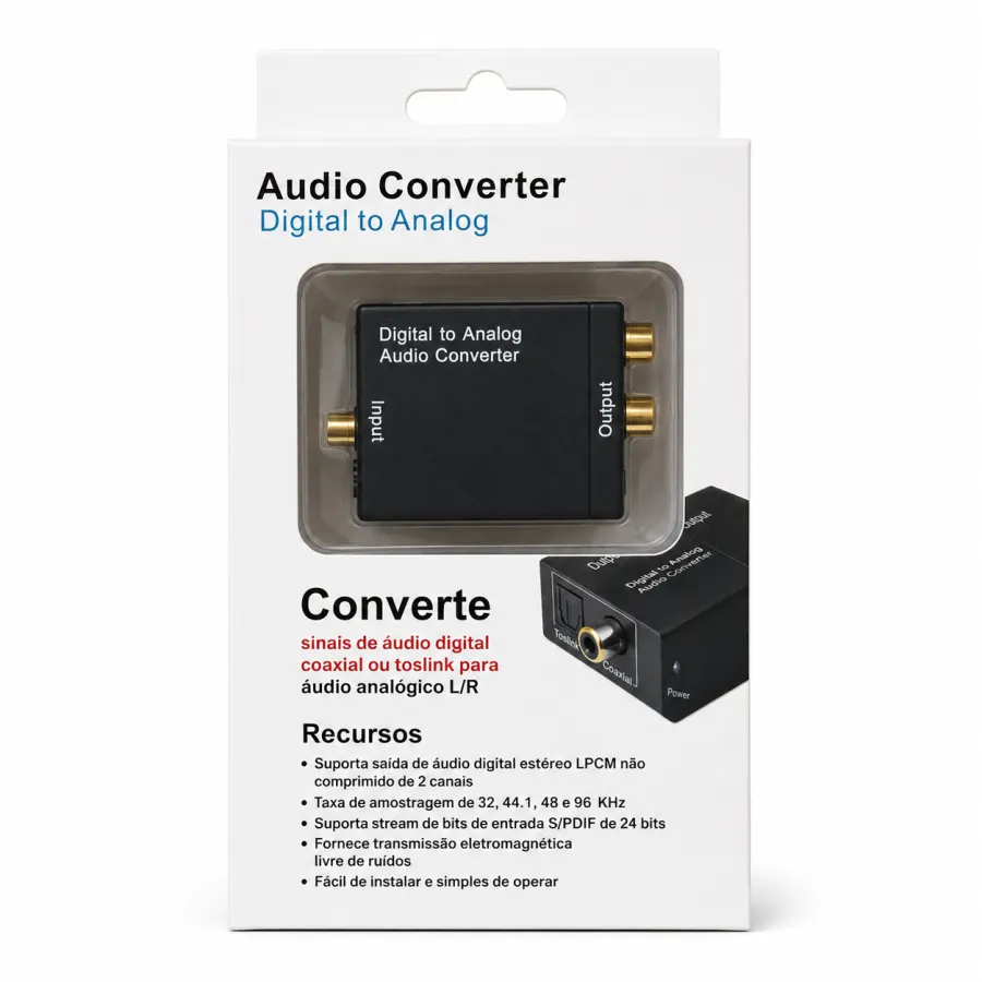 音频转换器 数字转模拟 Coaxial/Toslink输入 支持立体声