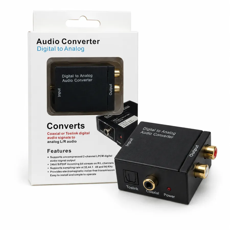 音频转换器 数字转模拟 Coaxial/Toslink输入 支持立体声