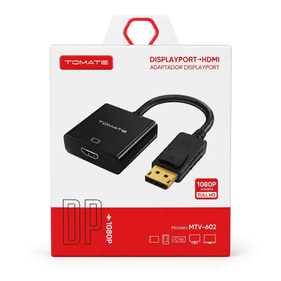 TOMATE DisplayPort转HDMI适配器 1080P 高清视频转换器