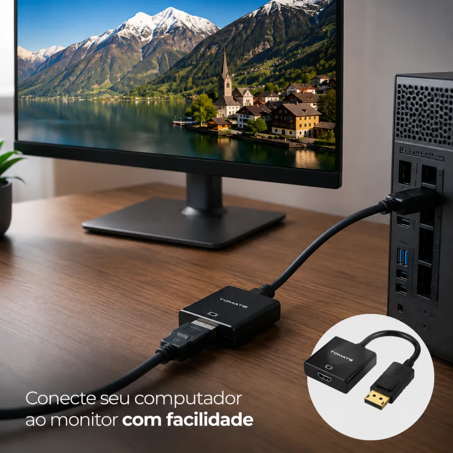TOMATE DisplayPort转HDMI适配器 1080P 高清视频转换器