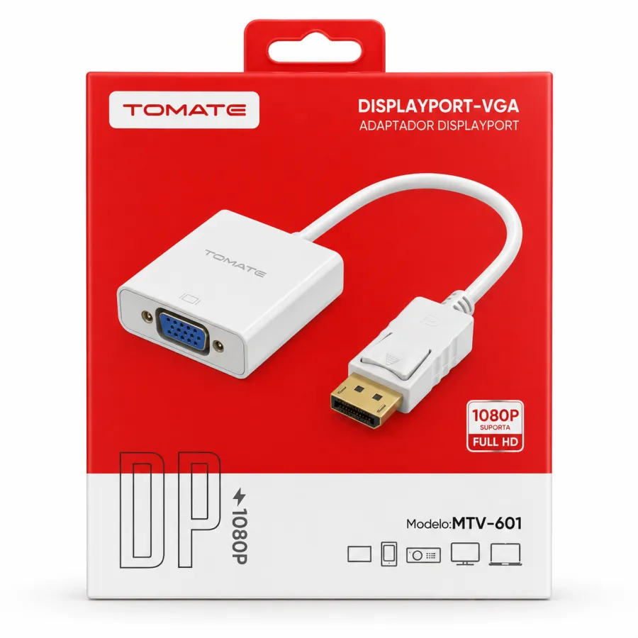 TOMATE DisplayPort转VGA适配器 MTV-601，高清转换，便携设计