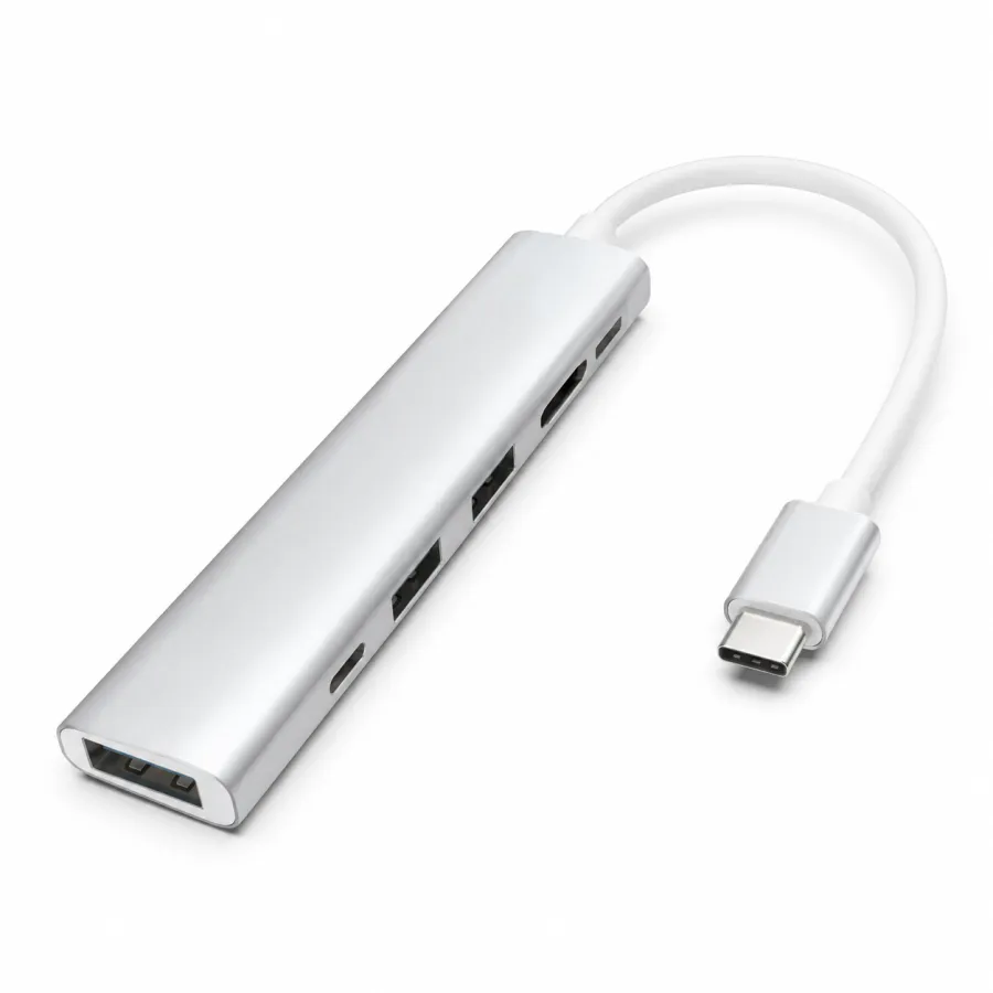 Atomo Type-C转接器，适用于Macbook和手机，4个USB接口，银色