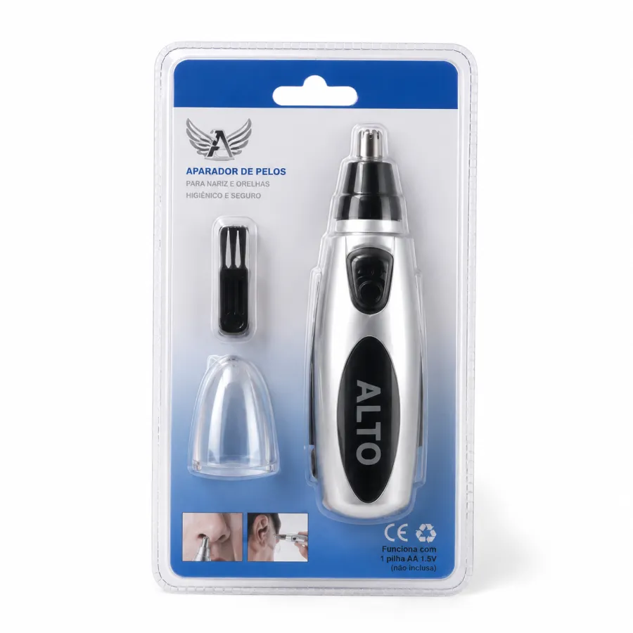 ALTO电动鼻毛修剪器，便携式剃须用品，银色，适合旅行使用