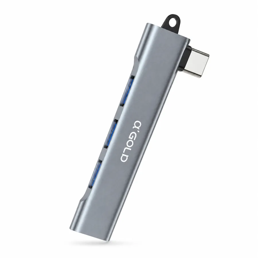 α'GOLD 4合1 USB-C集线器，支持多种接口，便携设计