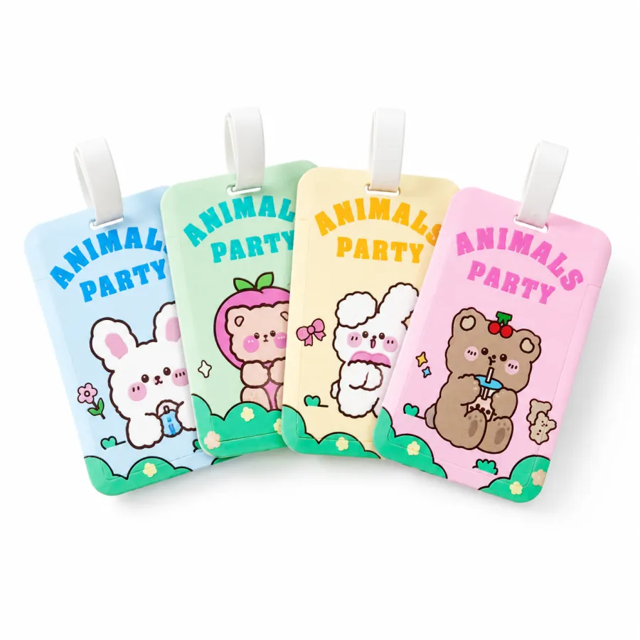 动物派对卡片套装，4款可爱设计，适合儿童，生日派对必备