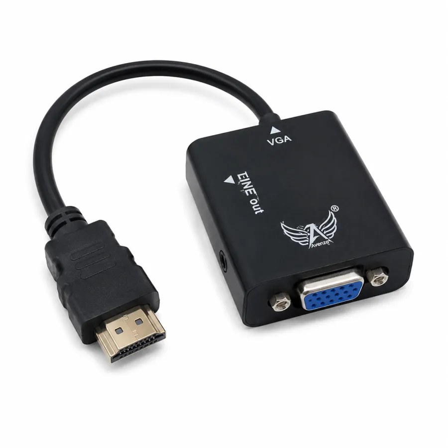 HD转换线，支持VGA和音频输出，适用于HDMI、Mini HDMI和Micro HDMI接口