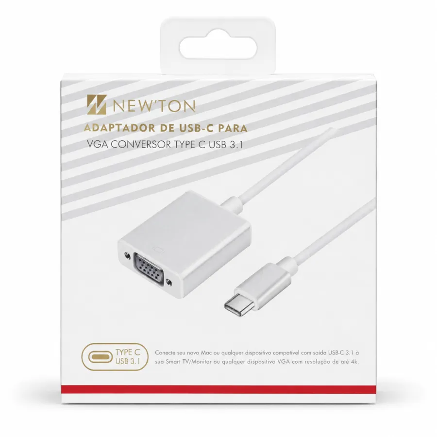 NEWION USB-C转VGA适配器，支持USB 3.1，便携设计