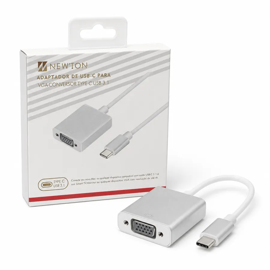NEWION USB-C转VGA适配器，支持USB 3.1，便携设计