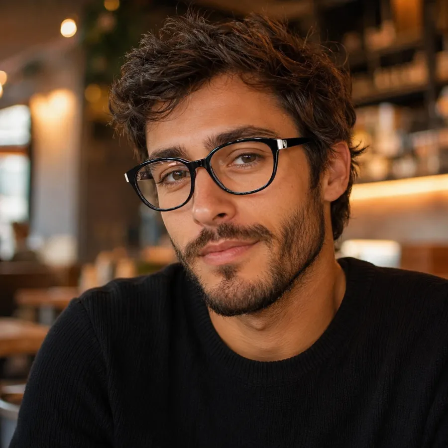 时尚黑色猫眼眼镜，适合日常佩戴，轻便舒适