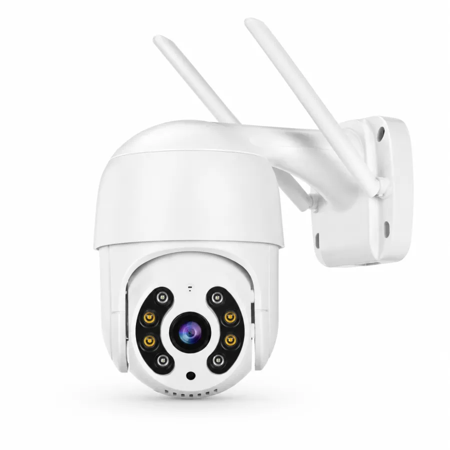 WiFi智能监控摄像头，支持实时远程查看，白色，适合家庭安全