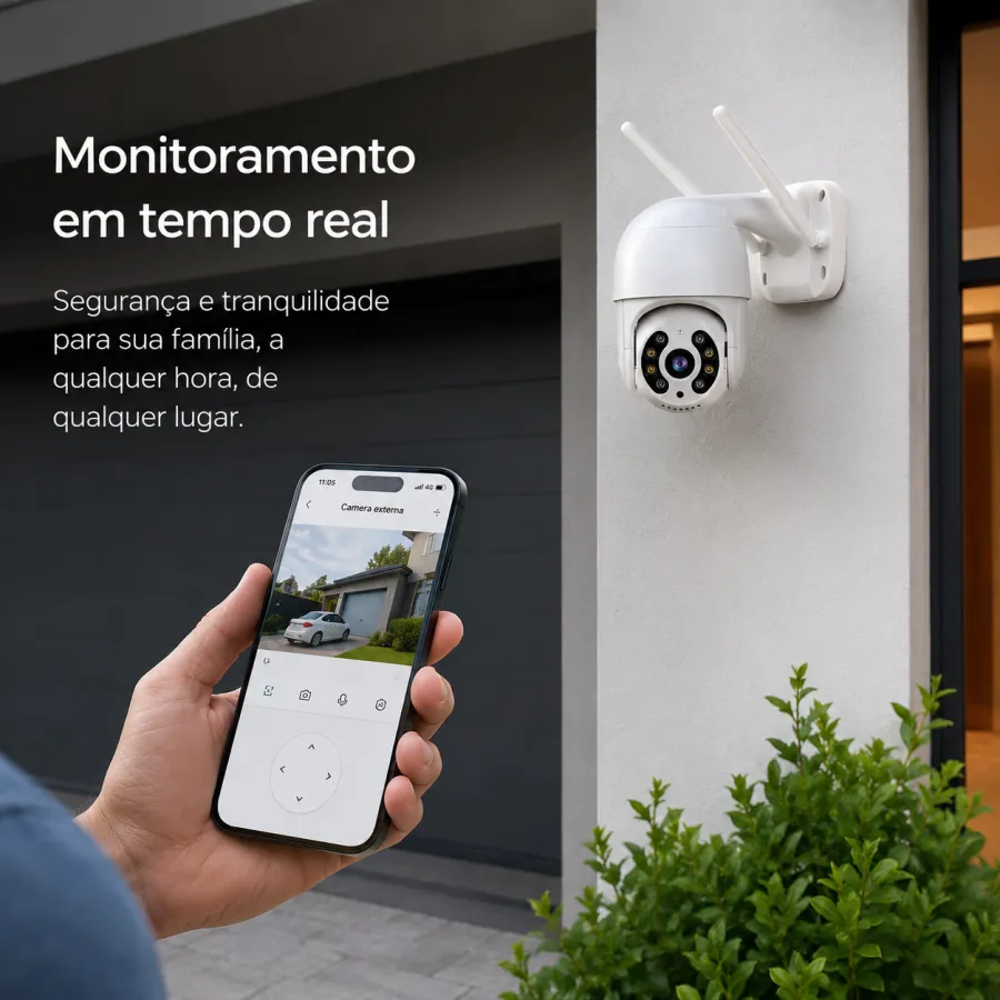 WiFi智能监控摄像头，支持实时远程查看，白色，适合家庭安全