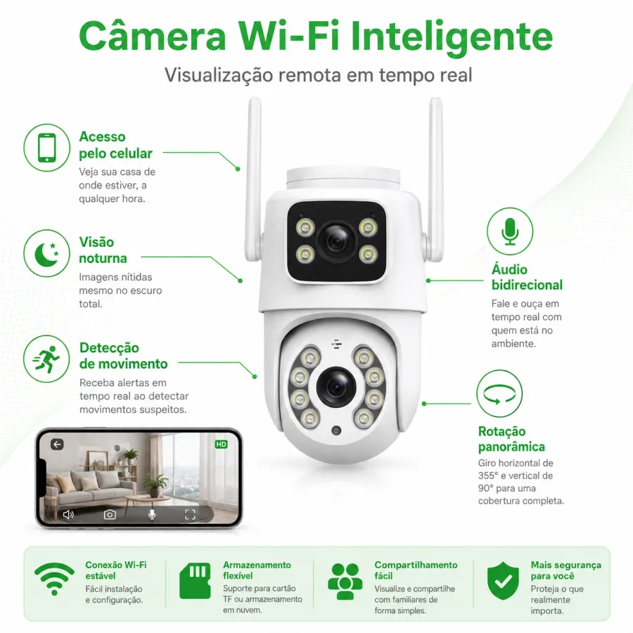无线监控摄像头 WiFi智能摄像机，支持实时远程查看