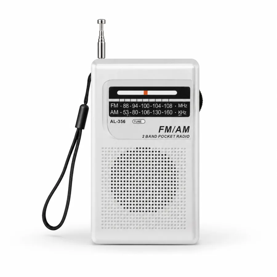 AL-356收音机，便携式AM/FM调频，黑色，适合户外使用