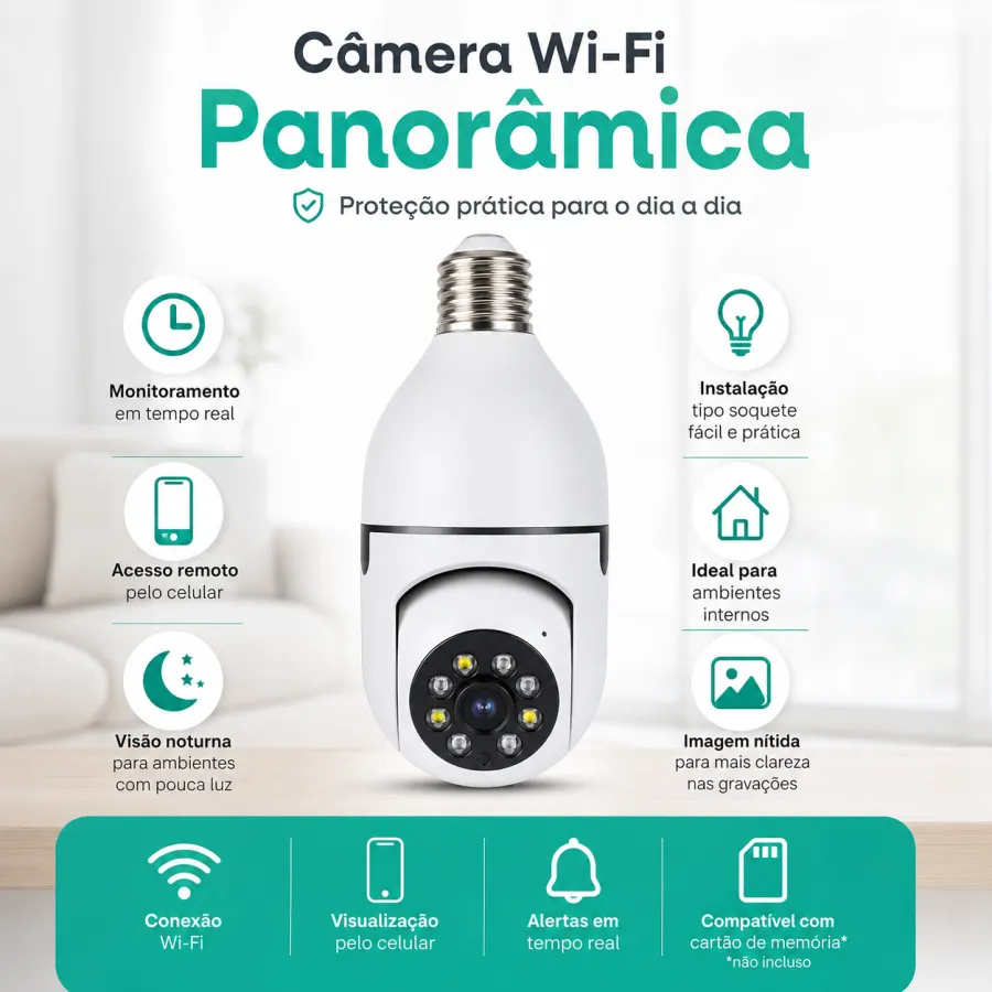 无线监控摄像头 WiFi全景摄像机，实时远程监控，适用于家庭安全