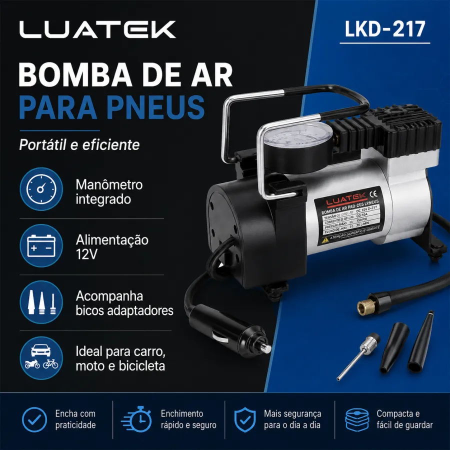 LUATEK 高效汽车轮胎充气泵 LKD-217