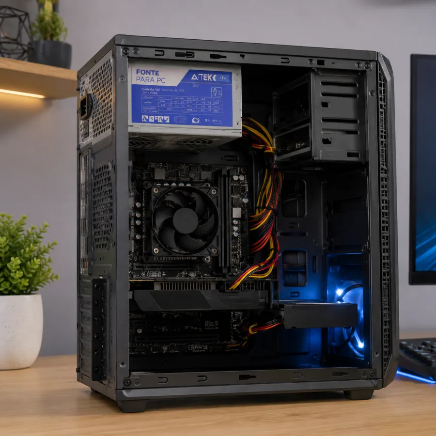 通用电脑电源，额定功率550W，适用于ATX 20+4针，包含SATA和IDE连接器