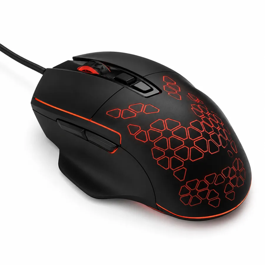DURAWELL DW-901 电竞游戏鼠标 RGB 灯效 1.8米线长 3200 DPI