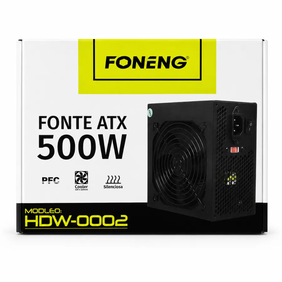FONENG 500W ATX电源，型号HDW-0002，适用于通用电脑