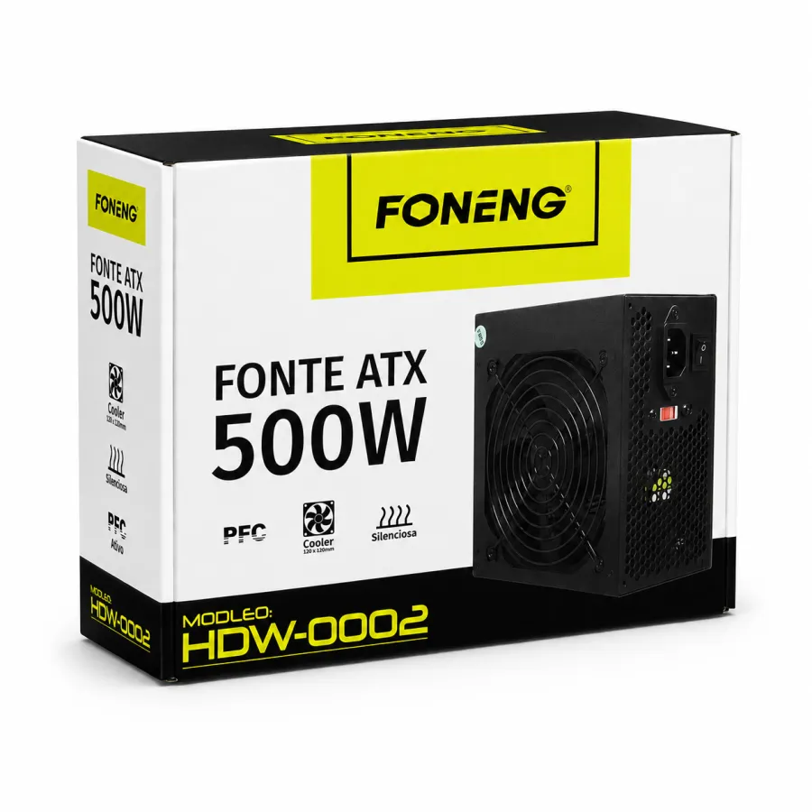 FONENG 500W ATX电源，型号HDW-0002，适用于通用电脑