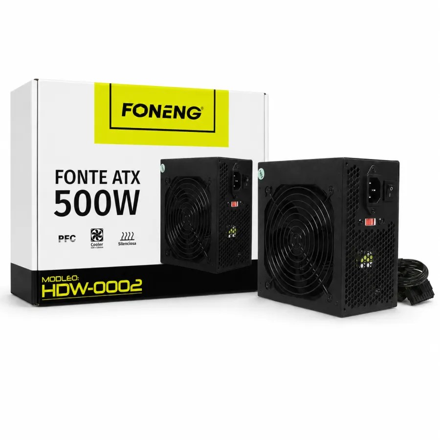 FONENG 500W ATX电源，型号HDW-0002，适用于通用电脑