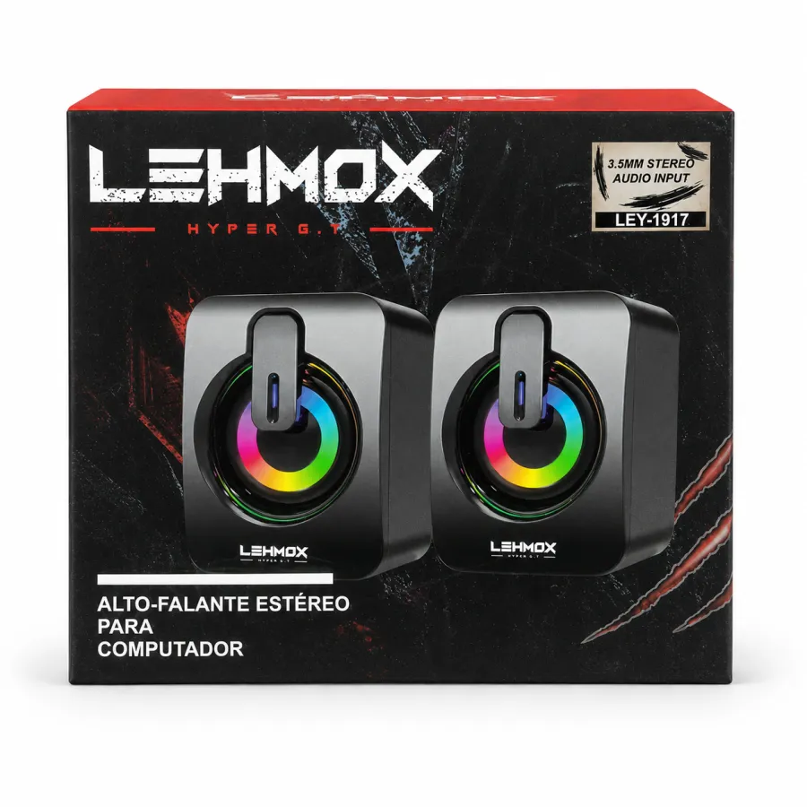 LEHMOX 超级音响电脑蓝牙音箱，立体声，RGB灯效，适用于多种设备