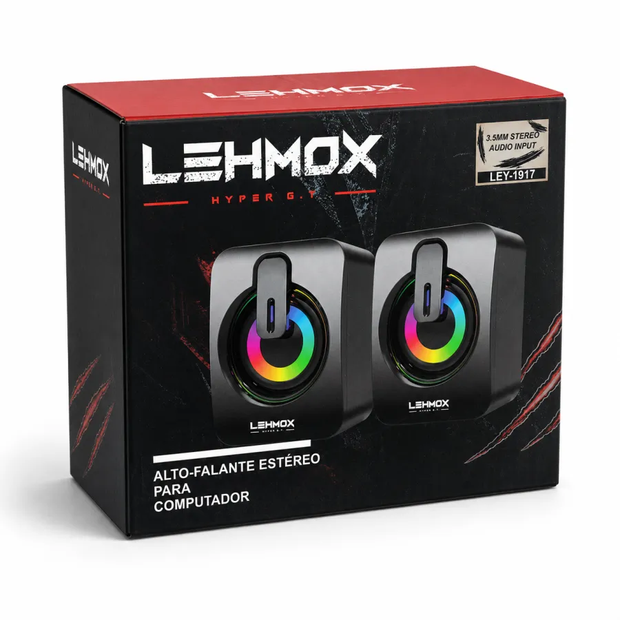 LEHMOX 超级音响电脑蓝牙音箱，立体声，RGB灯效，适用于多种设备