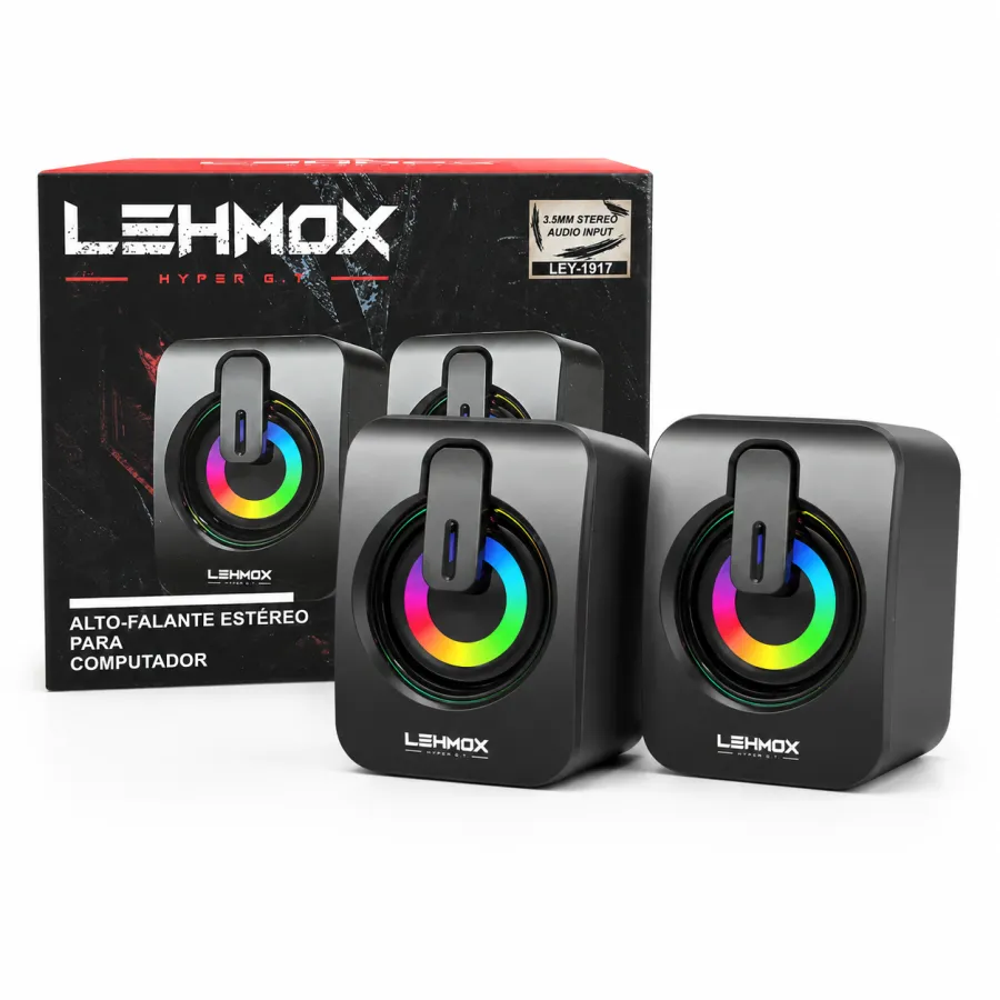 LEHMOX 超级音响电脑蓝牙音箱，立体声，RGB灯效，适用于多种设备