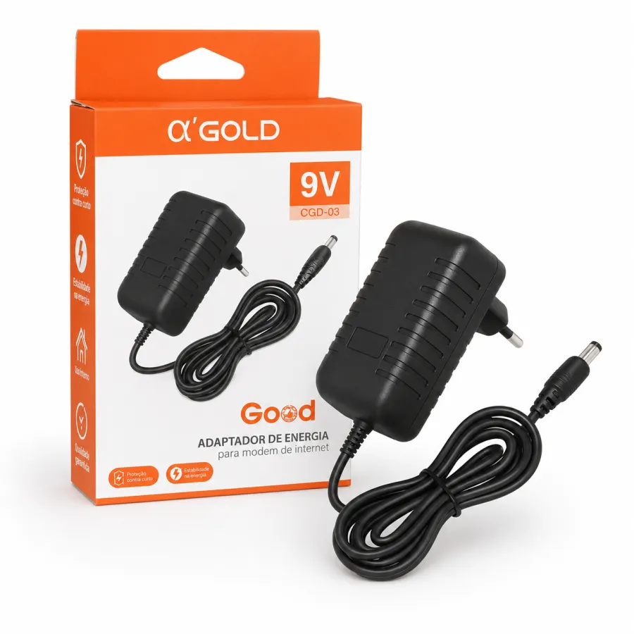 α'GOLD 9V 电源适配器 CGD-03，适用于互联网调制解调器