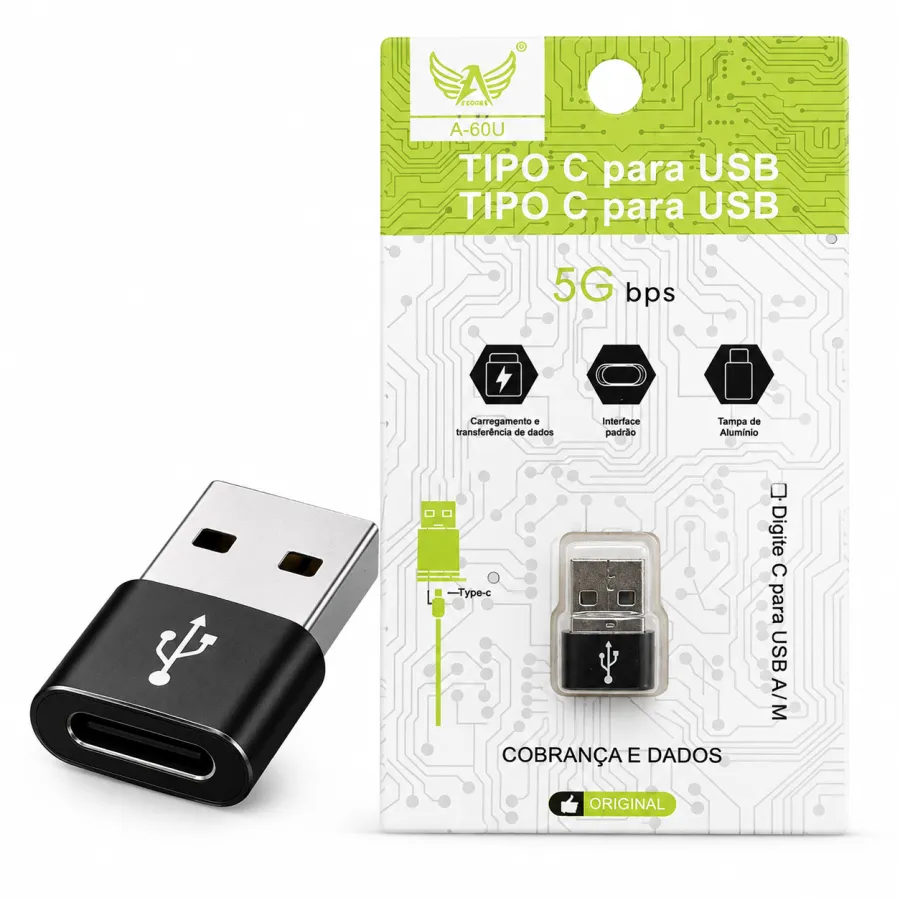 USB-C转USB适配器，适用于数据传输，品牌：A60U