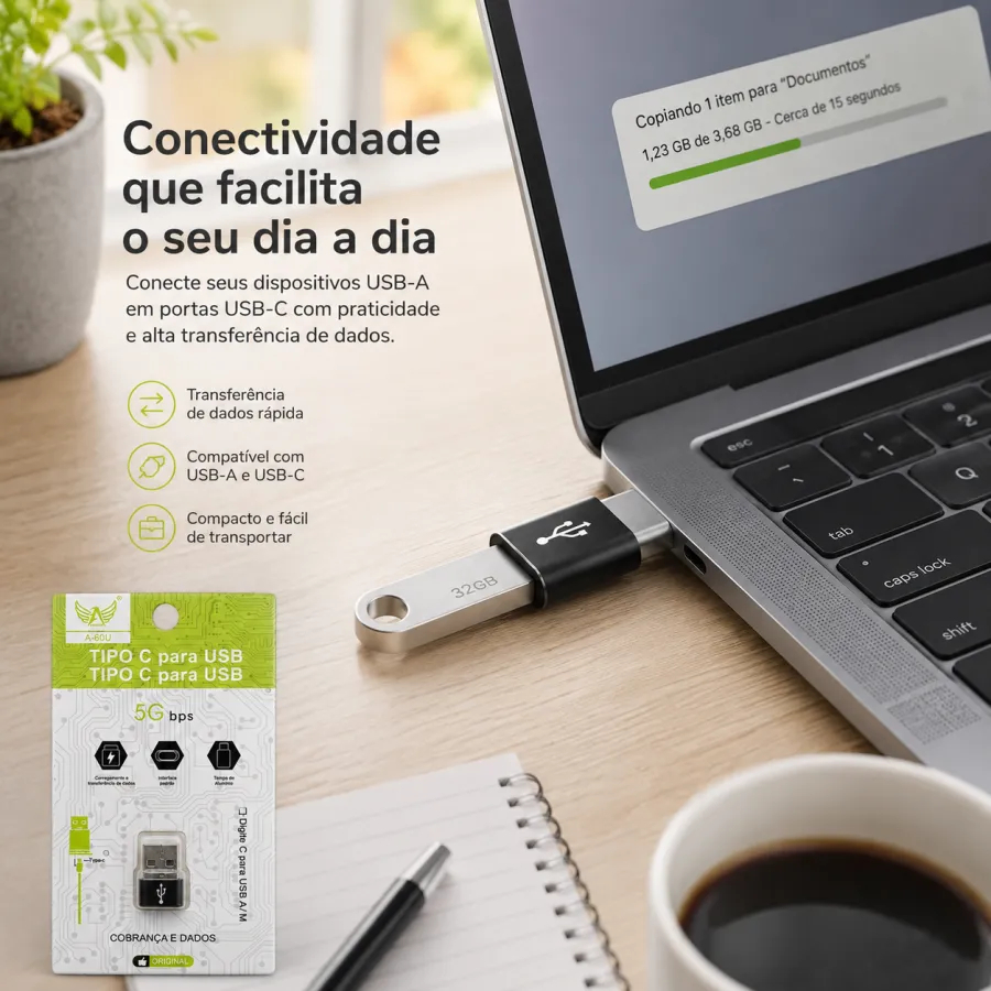 USB-C转USB适配器，适用于数据传输，品牌：A60U