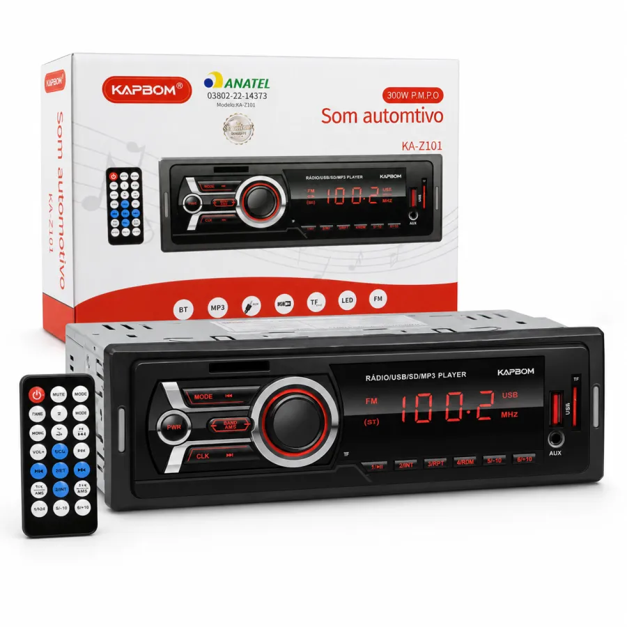 KAPBOM KA-Z101 汽车音响 300W P.M.P.O 蓝牙 MP3 USB 远程控制
