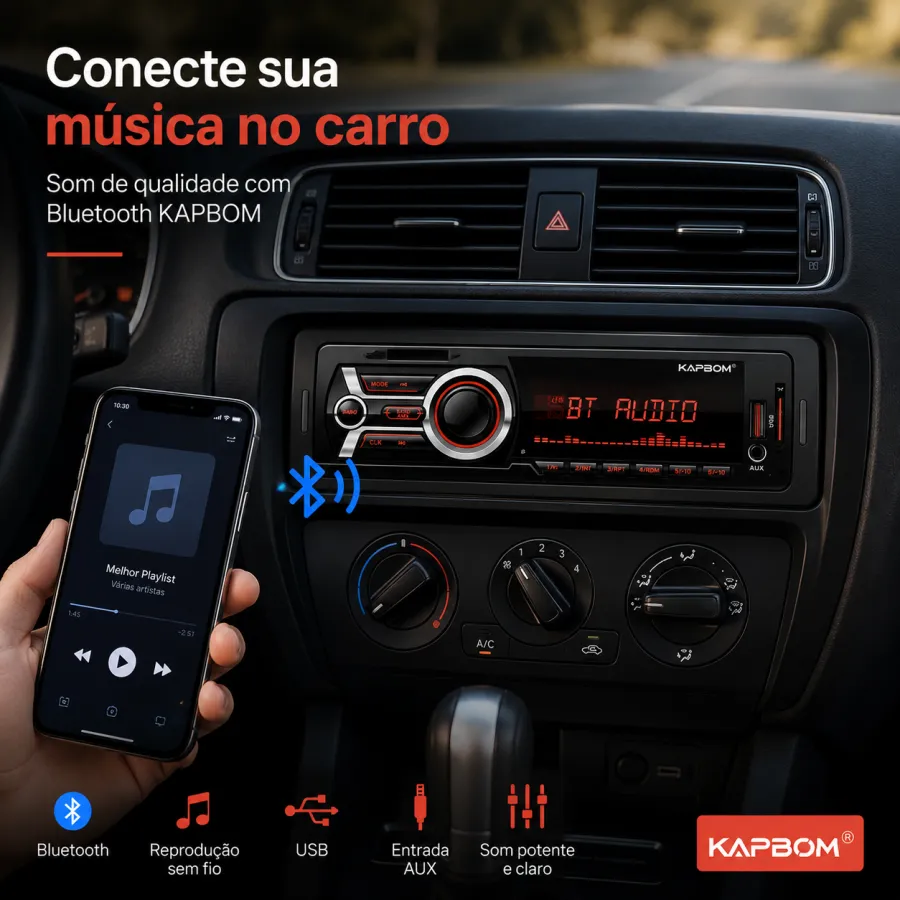 KAPBOM KA-Z101 汽车音响 300W P.M.P.O 蓝牙 MP3 USB 远程控制