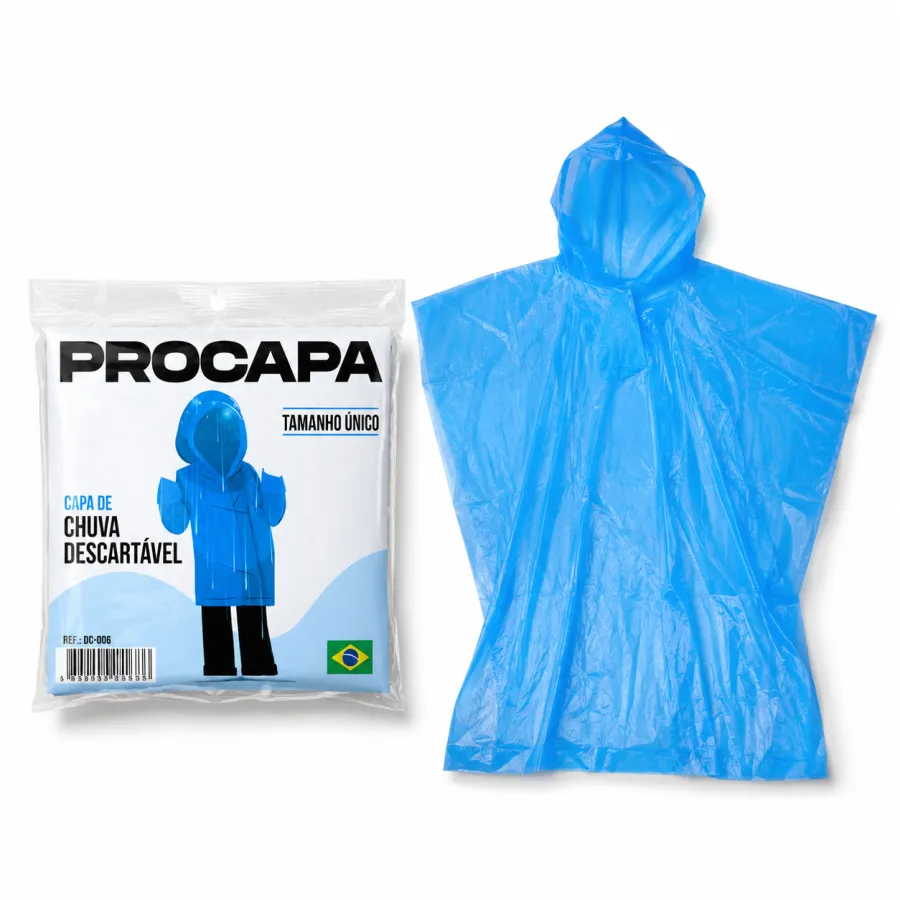 PROCAPA一次性雨衣，蓝色，单一尺寸，适合户外活动