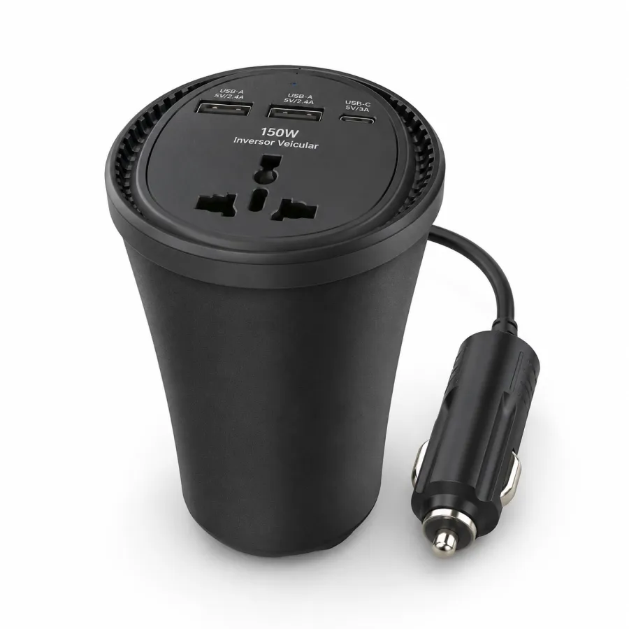 150W车载逆变器，DC 12V转AC 110V/220V，USB 5V 2400mA*2