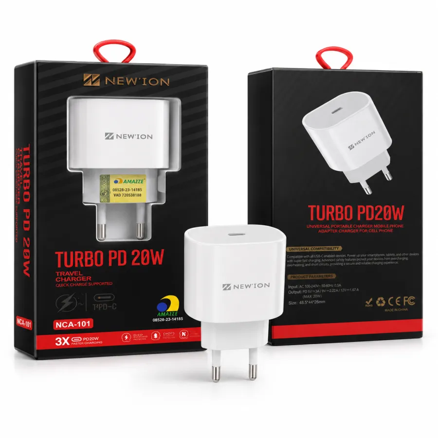NEWION 20W Turbo PD快充充电器 NCA-101，适用于多种设备，快速充电，便携设计