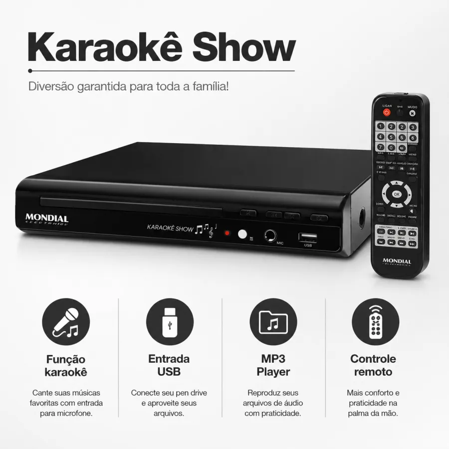 蒙迪尔电子卡拉OK播放器，型号Karaoke Show，支持USB，适用于家庭娱乐