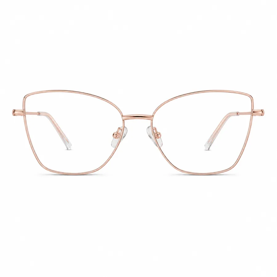 时尚猫眼眼镜，L.A. Eyewear，透明镜片，金色框架