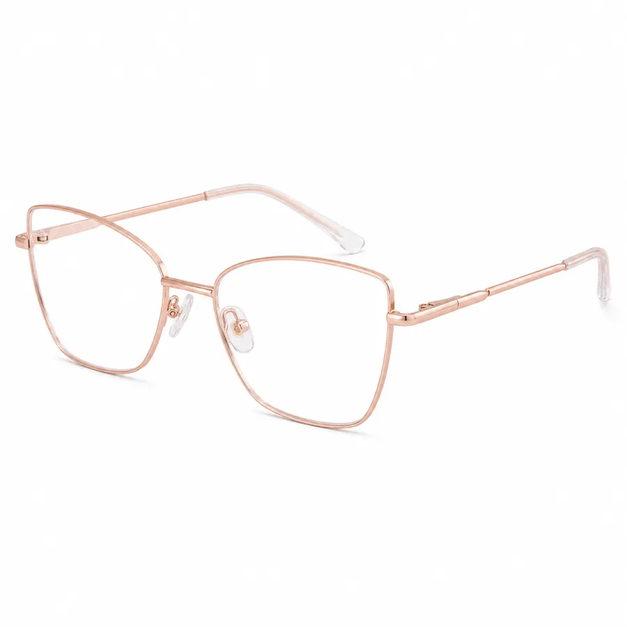 时尚猫眼眼镜，L.A. Eyewear，透明镜片，金色框架