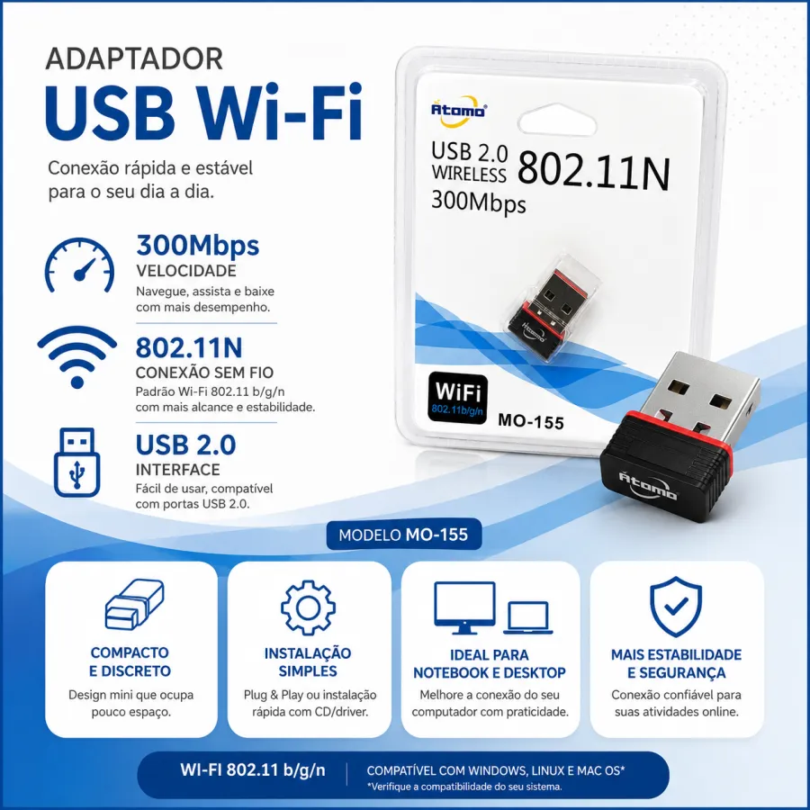 itama USB 2.0 无线网卡 802.11N 300Mbps MO-155