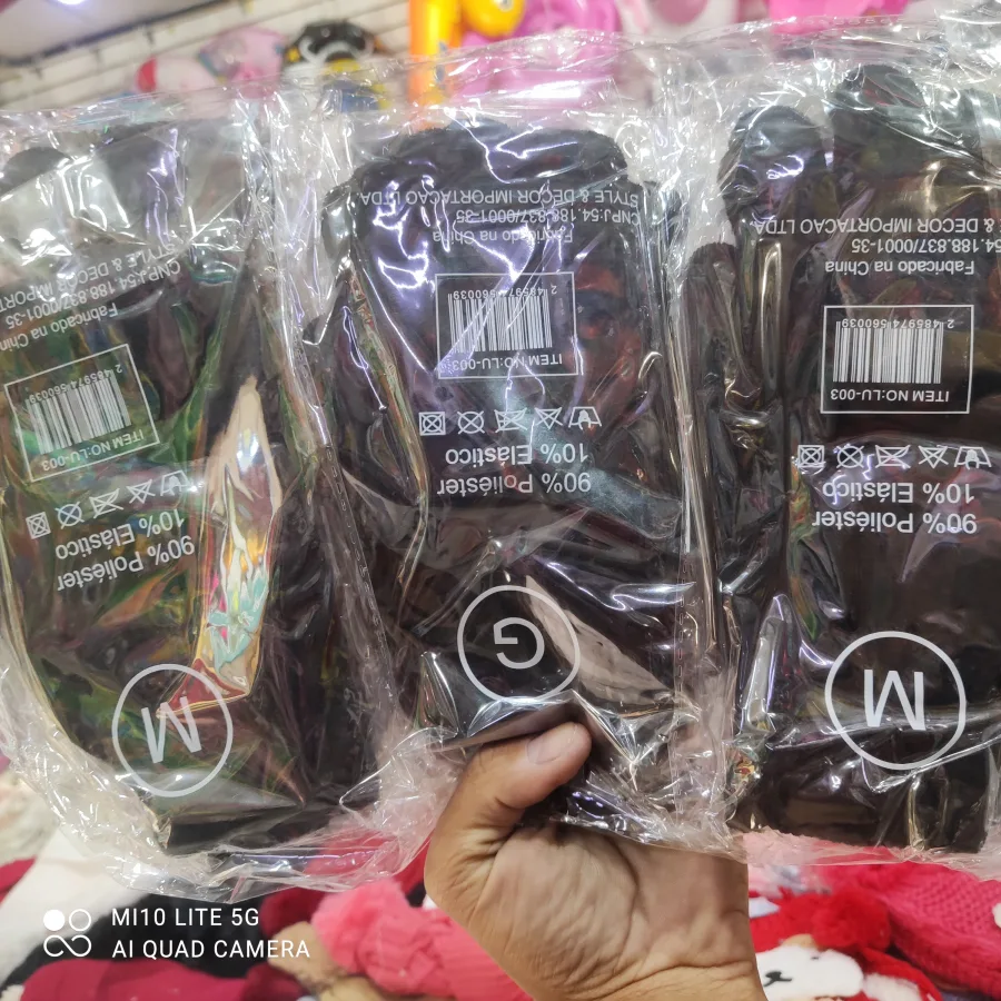 三双装黑色女式手套，90%聚酯纤维，舒适透气，日常适用