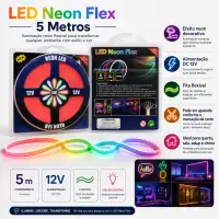 霓虹LED灯带 12V 5米 红色，适用于室内外装饰