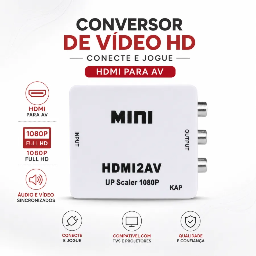 KAP HDMI转AV视频转换器 1080P高清迷你款