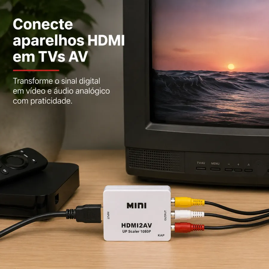 KAP HDMI转AV视频转换器 1080P高清迷你款