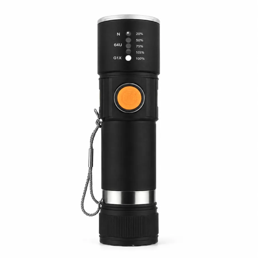 LED手电筒 USB充电，便携式，强光，适合户外